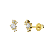 Zilveren goldplated oorknoppen met zirkonia voor dames