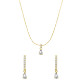 Zilveren goldplated sieradenset met zirkonia voor dames