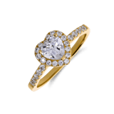 Vergoldete Ring, 925 Silber, Herz mit Zirkonia
