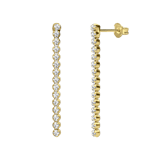 Zilveren goldplated oorknoppen met zirkonia voor dames