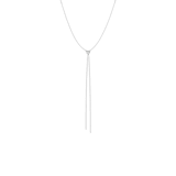 Y-Halskette aus 925er Silber mit Herz, Zirkonia