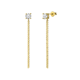 Zilveren goldplated oorknoppen met zirkonia voor dames