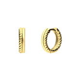 Zilveren goldplated oorringen met twist voor dames