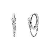 Zilveren oorringen zirkonia met ketting