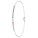 Zilveren tennisarmband met zirkonia multi