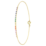 Zilveren goldplated tennisarmband met zirkonia voor dames