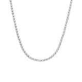 Silberfarbene Modeschmuck-Tenniskette mit Strassbesatz, Weiß