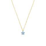 Stainless steel goldplated ketting met hanger bloem met zirkonia voor dames