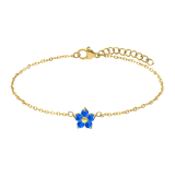 Stainless steel goldplated fantasiearmband bloem met zirkonia voor dames