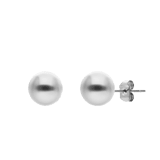 Edelstahlohrringe, Kugel, 9 mm