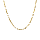 Stainless steel goldplated figaro ketting unisex 3mm breed