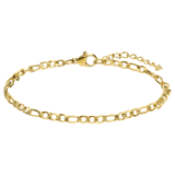 Stainless steel goldplated armband figaro 3mm