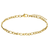 Armband aus Edelstahl, vergoldet, mit Figaroglied, 4 mm
