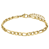 Armband aus Edelstahl, vergoldet, mit Figaroglied, 5 mm