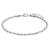 Armband mit Kordel-Glied aus Edelstahl, 3 mm