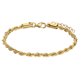Stainless steel goldplated schakelarmband 4mm