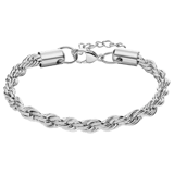 Armband mit Kordel-Glied aus Edelstahl, 5 mm