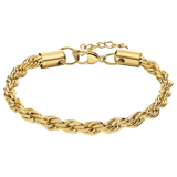 Stainless steel goldplated schakelarmband 5mm