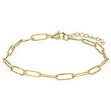 Stainless steel goldplated schakelarmband 4mm