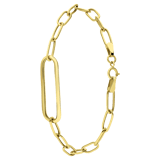 14 Karaat geelgouden armband Paperclip