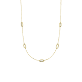 14 Karaat geelgouden collier met 5 ovalen