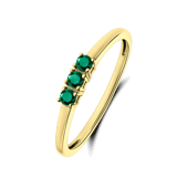 14 Karaat geelgouden ring smaragd