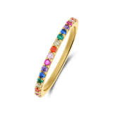 Zilveren goldplated ring met zirkonia voor dames
