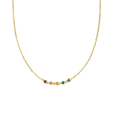 Zilveren goldplated kinderketting met hanger hart met emaille 