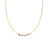 Zilveren goldplated kinderketting met hanger hart met emaille