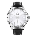 Q & Q Heren Horloge Zwart PU leer