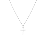 Halskette aus 925er Silber mit Anhänger, Kreuz, Zirkonia