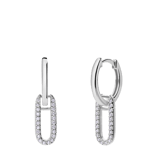 Ohrringe aus 925er Silber, mit Anhänger, oval, Zirkonia