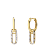 Zilveren goldplated oorringen met hanger met zirkonia voor dames