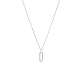 Zilveren ketting met ovaalvormige hanger zirkonia