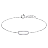 Zilveren armband ovaal zirkonia