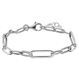 Zilveren paperclip armband