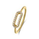Zilveren goldplated ring met zirkonia voor dames