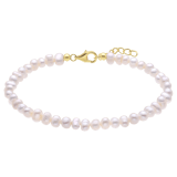 Zilveren goldplated parelarmband met parel voor dames