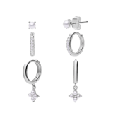 Set aus 3 Ohrringen aus 925er Silber, Perle
