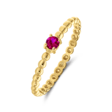 Ring, 375er Gelbgold, mit dunkelrosa Zirkonia