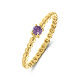 Ring, 375er Gelbgold, mit lila Zirkonia