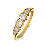 Promise Ring im Vintage-Stil aus Edelstahl, vergoldet, mit weißem Zirkonia