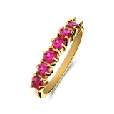 Stainless steel goldplated ring met zirkonia voor dames