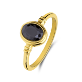 Stainless steel goldplated ring met zirkonia voor dames