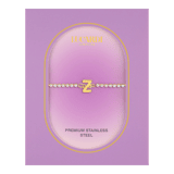 Stainless steel goldplated fantasiearmband met letterhanger Z met zirkonia voor dames
