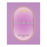 Stainless steel tennis armband wit cz letter - G