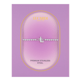 Stainless steel tennis armband wit cz letter - L