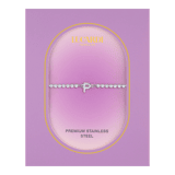 Stainless steel tennis armband wit cz letter - P