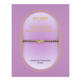 Stainless steel goldplated fantasiearmband met sterrenbeeld Boogschutter met zirkonia voor dames