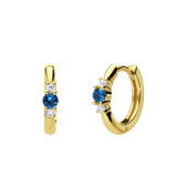 Zilveren goldplated oorringen met zirkonia voor dames
